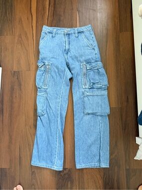 Guess Light Blue Relaxed Cargo Jeans